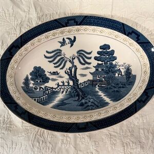 Blue Willow Double Phoenix 16 x 11 large Platter